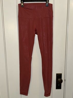 Lululemon Wunder Under legging 28” size 6 - Acclimatize Soft Cranberry Pink Foil